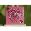 Minibild ROSA HERZ   Acrylmalerei Keilrahmen Staffelei Geschenk zu Muttertag Valentinstag für Verliebte