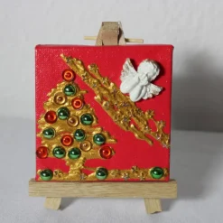 Minibild WEIHNACHTSENGEL , kleine Collage Weihnachtsdeko mit Engel aus Polyresin, nette Tischdeko oder Gastgeschenk