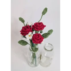 Miniblumenstrauß Rosen gehäkelt | Vintageblumenstrauß | kleine Aufmerksamkeit | Valentinstagsgeschenk