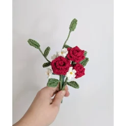 Miniblumenstrauß Rosen gehäkelt | Vintageblumenstrauß | kleine Aufmerksamkeit | Valentinstagsgeschenk