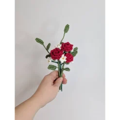 Miniblumenstrauß Rosen gehäkelt | Vintageblumenstrauß | kleine Aufmerksamkeit | Valentinstagsgeschenk