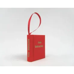 Minibuch, Frohe Weihnachten, Dekoration, hell-rot gold, Mini-Notizbuch, handgefertigt