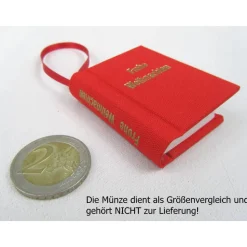 Minibuch, Frohe Weihnachten, Dekoration, hell-rot gold, Mini-Notizbuch, handgefertigt