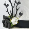 Mini-Hütchen - Gothic Fascinator Hochzeit Fledermäuse Rosen