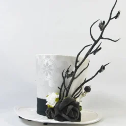 Mini-Hütchen - Gothic Fascinator Hochzeit Fledermäuse Rosen