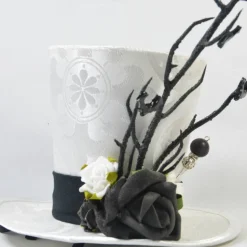 Mini-Hütchen - Gothic Fascinator Hochzeit Fledermäuse Rosen
