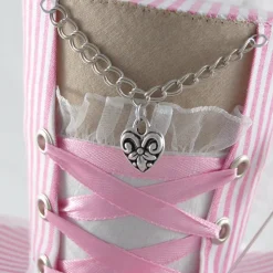 Mini-Hütchen - Oktoberfest Fascinator Hochzeit Dirndl rosa-weiß gestreift