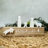Mini-Krippe Holz & Reliefgießpulver – Edle Weihnachtsdeko aus Eiche