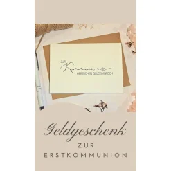 Minimalistische Glückwunschkarte zur Kommunion – Edle Klappkarte A6 mit Umschlag | Erstkommunion Geschenkkarte
