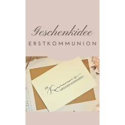 Minimalistische Glückwunschkarte zur Kommunion – Edle Klappkarte A6 mit Umschlag | Erstkommunion Geschenkkarte