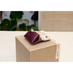 Minimalistischer Leder Geldbeutel. Kleine Ledergeldbörse. Schlanke Brieftasche.Geldbeutel für Damen.