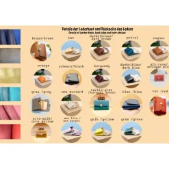 Minimalistischer Leder Geldbeutel. Kleine Ledergeldbörse. Schlanke Brieftasche.Geldbeutel für Damen.