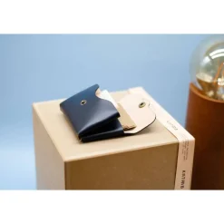 Minimalistischer Leder Geldbeutel (für Herren / Damen). Schlanke Herren Brieftasche. Leder Etui. Geschenk