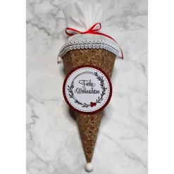 Mini-Schultüte Frohe Weihnachten „Farbauswahl“, Geschenkverpackung