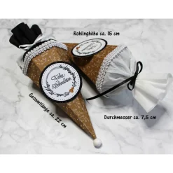 Mini-Schultüte Frohe Weihnachten „Farbauswahl“, Geschenkverpackung