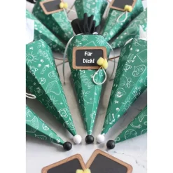 Mini-Schultüte „Tafeloptik grün