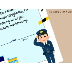 Mitgebsel Polizei Party A4 - Urkunde Polizei für den perfekten Polizeigeburtstag zum ausdrucken als PDF-Datei