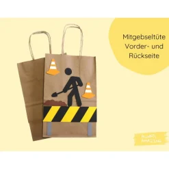 Mitgebsel Tüten | Bastelset | Baustelle Geburtstag | Bagger Geburtstag | Baustellen Deko