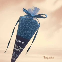 Mittlere Reife Realschulabschluss Schultüte - Blau gemustert