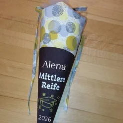 Mittlere Reife Realschulabschluss Schultüte - Mittlere Reife 2026 Kreise ocker grau