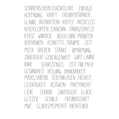 Mix & Match | Geschenkset mit 4 Kerzen | Kerzenfarbe + Wörter sind frei auswählbar | Kerzenset mit schwarzer Schrift