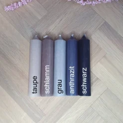 Mix & Match | Geschenkset mit 4 Kerzen | Kerzenfarbe + Wörter sind frei auswählbar | Kerzenset mit schwarzer Schrift