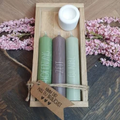 Mix & Match | Geschenkset mit 3 Kerzen | Kerzenfarbe + Wörter sind frei auswählbar | Kerzenset