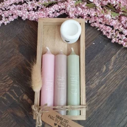 Mix & Match | Geschenkset mit 3 Kerzen | Kerzenfarbe + Wörter sind frei auswählbar | Kerzenset