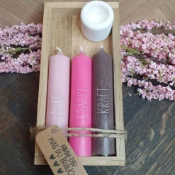 Mix & Match | Geschenkset mit 3 Kerzen | Kerzenfarbe + Wörter sind frei auswählbar | Kerzenset