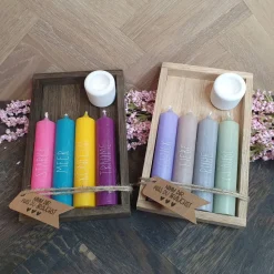 Mix & Match | Geschenkset mit 4 Kerzen | Kerzenfarbe + Wörter sind frei auswählbar | Kerzenset