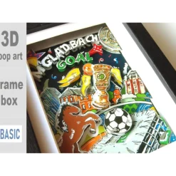 Mönchengladbach Fussball Stadion 3D bild gerahmt Geschenk fussballfans Gladbach verein fan wandbild