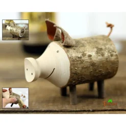 Männer GESCHENK FLASCHENÖFFNER aus HOLZ Ast Schwein Kapselheber Bier Natur Bar Cafè Deko Vatertag Hölzerne Hochzeit Holzschwein Mitbringsel