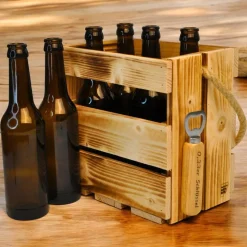 Männerhandtasche 6er geflammt, Bierträger, Vatertag, Geschenk, Flaschenträger, Grillabend, Party