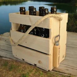 Männerhandtasche 6er natur, Bierträger, Vatertag, Geschenk, Flaschenträger, Grillabend, Party