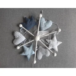 Mobile Baby Rosa, Krone, Sterne, Herzen