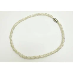 moderne Damen-Halskette gehäkelt - in sich verdreht - aus Silberdraht, Silberdrahtschmuck von bcd manufaktur