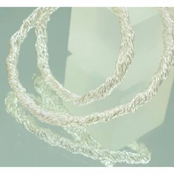 moderne Damen-Halskette gehäkelt - in sich verdreht - aus Silberdraht, Silberdrahtschmuck von bcd manufaktur