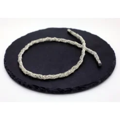 moderne Damen-Halskette gehäkelt - in sich verdreht - aus Silberdraht, Silberdrahtschmuck von bcd manufaktur