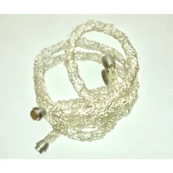 moderne Damen-Halskette gehäkelt - in sich verdreht - aus Silberdraht, Silberdrahtschmuck von bcd manufaktur