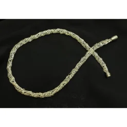 moderne Damen-Halskette gehäkelt - in sich verdreht - aus Silberdraht, Silberdrahtschmuck von bcd manufaktur