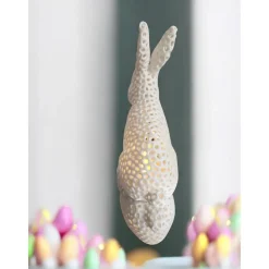 Moderne Osterdeko Hase – 3D Druck Voronoi Design – LED Windlicht Osterhase – Geschenk zu Ostern – Bio-Kunststoff (PLA) –