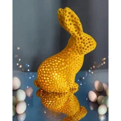 Moderne Osterdeko Hase – 3D Druck Voronoi Design – LED Windlicht Osterhase – Geschenk zu Ostern – Bio-Kunststoff (PLA) –