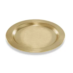 moderne Taufkerze für Mädchen inkl. Kerzenteller goldfarben , mit Sternen