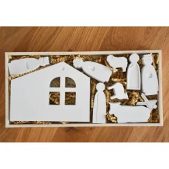 Moderne Weihnachtskrippe handgegossen aus Raysin200 – Geschenkidee & Deko für Weihnachten