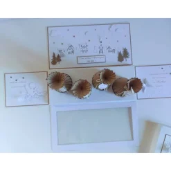 Moderner Adventskranz to go in Explosionsbox mit Sichtfenster, handgefertigt