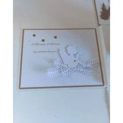 Moderner Adventskranz to go in Explosionsbox mit Sichtfenster, handgefertigt