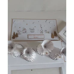 Moderner Adventskranz to go in Explosionsbox mit Sichtfenster, handgefertigt