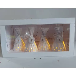 Moderner Adventskranz to go in Explosionsbox mit Sichtfenster, handgefertigt