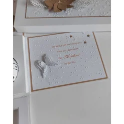 Moderner Adventskranz to go in Explosionsbox mit Sichtfenster, handgefertigt