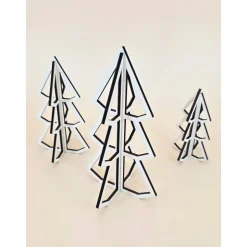 Moderner 3D Tannenbaum aus Holz Weihnachtsdeko Wohndeko minimalistisches Design Line Art abstrakt Weihnachtsbaum scandi